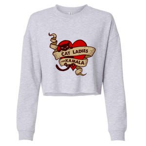 Cat Ladies For Kamala Gift Cropped Pullover Crew