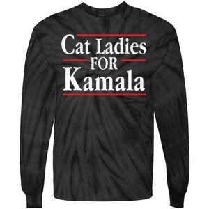 Cat Ladies For Kamala Childless Cat Lady Tie-Dye Long Sleeve Shirt