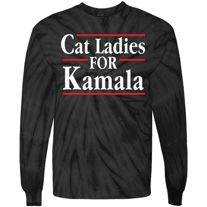 Cat Ladies For Kamala Childless Cat Lady Tie-Dye Long Sleeve Shirt