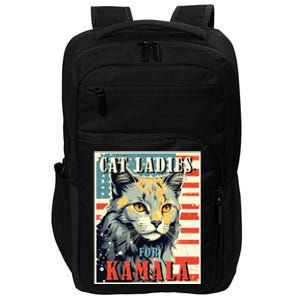 Cat Ladies For Kamala Funny Cat 2024 President Kamalaharris Impact Tech Backpack