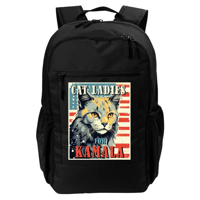 Cat Ladies For Kamala Funny Cat 2024 President Kamalaharris Daily Commute Backpack