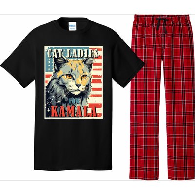 Cat Ladies For Kamala Funny Cat 2024 President Kamalaharris Pajama Set