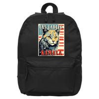 Cat Ladies For Kamala Funny Cat 2024 President Kamalaharris 16 in Basic Backpack