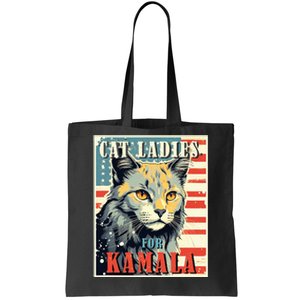 Cat Ladies For Kamala Funny Cat 2024 President Kamalaharris Tote Bag