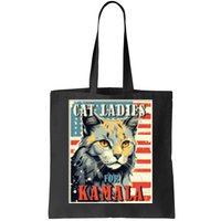 Cat Ladies For Kamala Funny Cat 2024 President Kamalaharris Tote Bag