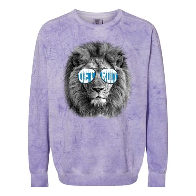 Cool Lions Football Sports Fan Colorblast Crewneck Sweatshirt