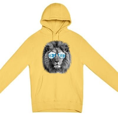 Cool Lions Football Sports Fan Premium Pullover Hoodie