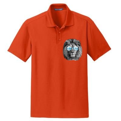 Cool Lions Football Sports Fan Dry Zone Grid Polo