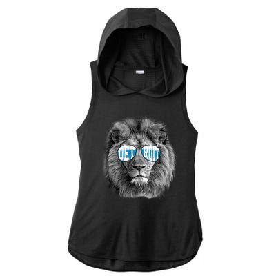 Cool Lions Football Sports Fan Ladies PosiCharge Tri-Blend Wicking Draft Hoodie Tank