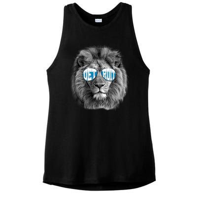 Cool Lions Football Sports Fan Ladies PosiCharge Tri-Blend Wicking Tank