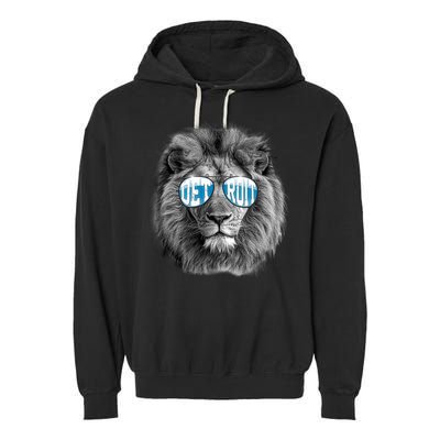Cool Lions Football Sports Fan Garment-Dyed Fleece Hoodie
