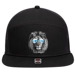 Cool Lions Football Sports Fan 7 Panel Mesh Trucker Snapback Hat