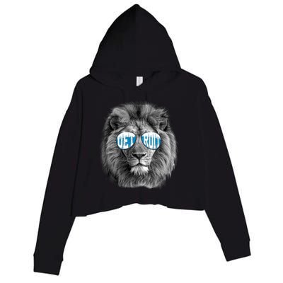 Cool Lions Football Sports Fan Crop Fleece Hoodie