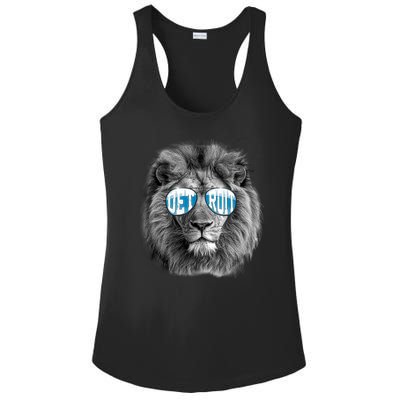 Cool Lions Football Sports Fan Ladies PosiCharge Competitor Racerback Tank