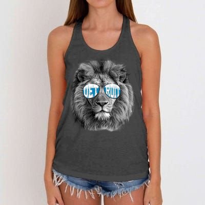 Cool Lions Football Sports Fan Women's Knotted Racerback Tank