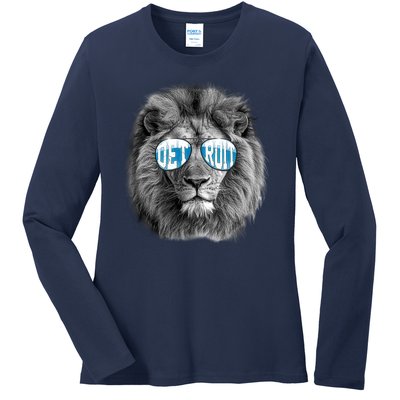 Cool Lions Football Sports Fan Ladies Long Sleeve Shirt