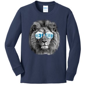 Cool Lions Football Sports Fan Kids Long Sleeve Shirt