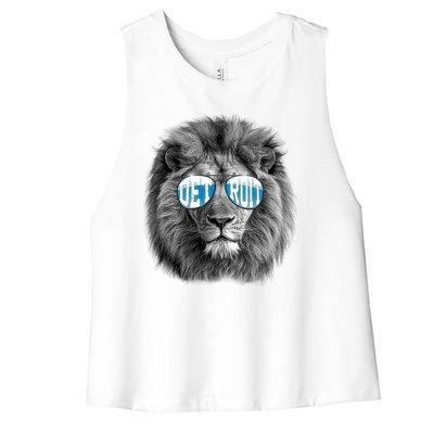 Cool Lions Football Sports Fan Women's Racerback Cropped Tank