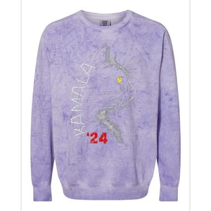 Cat Ladies For Kamala Cat 2024 President Kamala Harris Colorblast Crewneck Sweatshirt