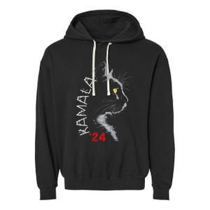 Cat Ladies For Kamala Cat 2024 President Kamala Harris Garment-Dyed Fleece Hoodie