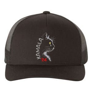 Cat Ladies For Kamala Cat 2024 President Kamala Harris Yupoong Adult 5-Panel Trucker Hat