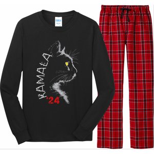 Cat Ladies For Kamala Cat 2024 President Kamala Harris Long Sleeve Pajama Set