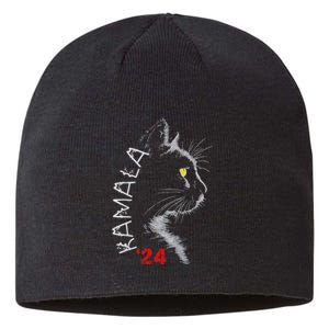 Cat Ladies For Kamala Cat 2024 President Kamala Harris Sustainable Beanie