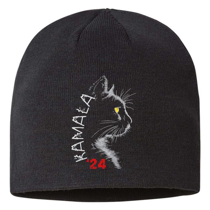 Cat Ladies For Kamala Cat 2024 President Kamala Harris Sustainable Beanie