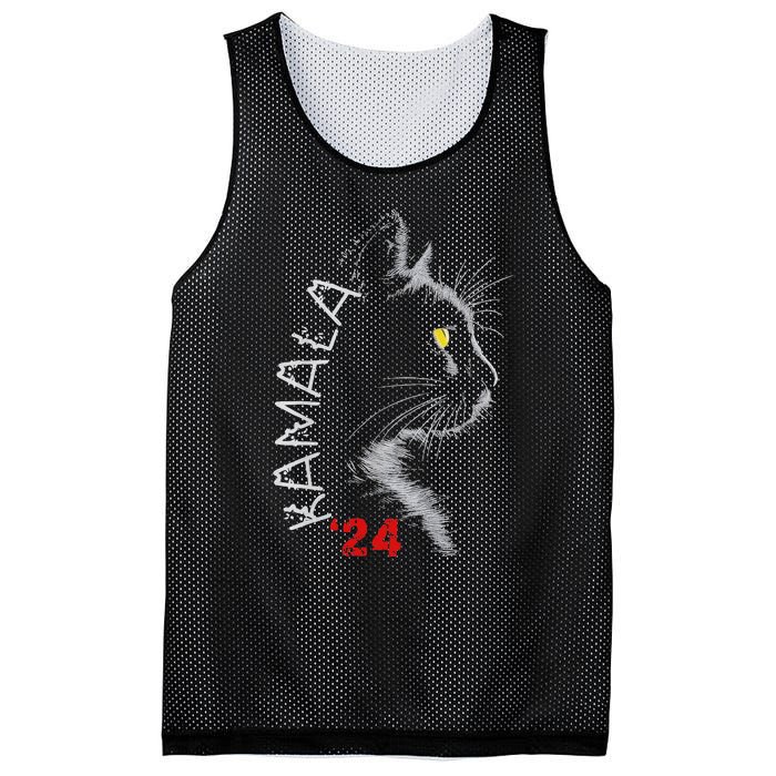 Cat Ladies For Kamala Cat 2024 President Kamala Harris Mesh Reversible Basketball Jersey Tank