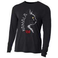 Cat Ladies For Kamala Cat 2024 President Kamala Harris Cooling Performance Long Sleeve Crew