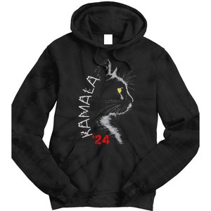 Cat Ladies For Kamala Cat 2024 President Kamala Harris Tie Dye Hoodie