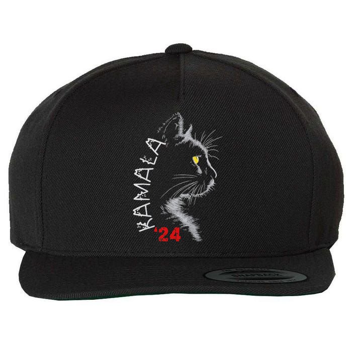 Cat Ladies For Kamala Cat 2024 President Kamala Harris Wool Snapback Cap