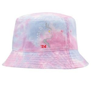 Cat Ladies For Kamala Cat 2024 President Kamala Harris Tie-Dyed Bucket Hat