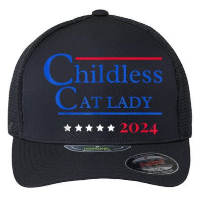 Cat Ladies For Kamala Childless Cat Lady Flexfit Unipanel Trucker Cap