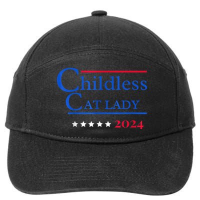 Cat Ladies For Kamala Childless Cat Lady 7-Panel Snapback Hat