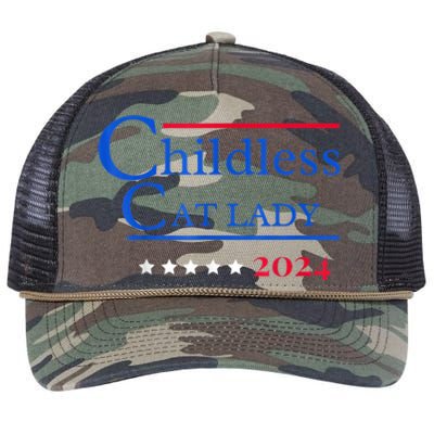 Cat Ladies For Kamala Childless Cat Lady Retro Rope Trucker Hat Cap