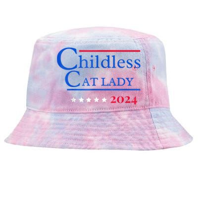 Cat Ladies For Kamala Childless Cat Lady Tie-Dyed Bucket Hat