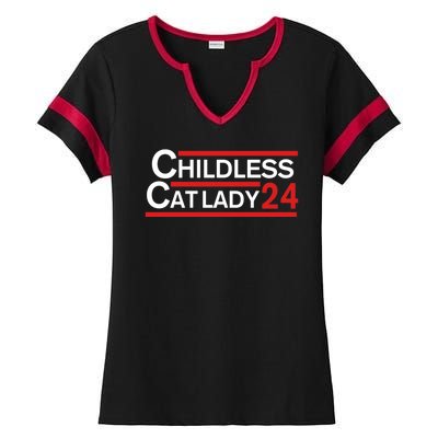 Cat Ladies For Kamala Childless Cat Lady Ladies Halftime Notch Neck Tee