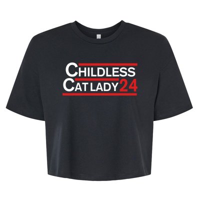 Cat Ladies For Kamala Childless Cat Lady Bella+Canvas Jersey Crop Tee