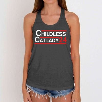 Cat Ladies For Kamala Childless Cat Lady Women's Knotted Racerback Tank