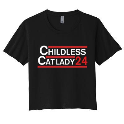 Cat Ladies For Kamala Childless Cat Lady Women's Crop Top Tee