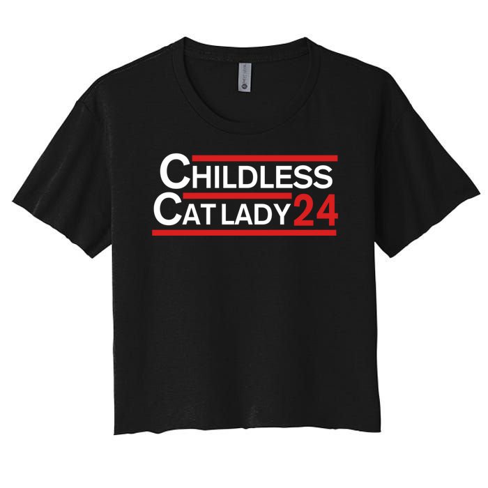 Cat Ladies For Kamala Childless Cat Lady Women's Crop Top Tee