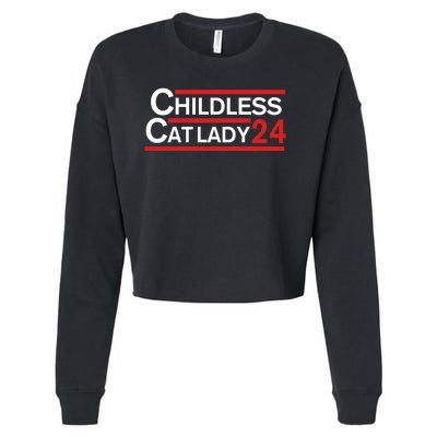 Cat Ladies For Kamala Childless Cat Lady Cropped Pullover Crew