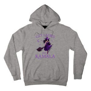 Cat Ladies For Kamala Harris 2024 Witches Harris Halloween Tall Hoodie