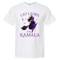 Cat Ladies For Kamala Harris 2024 Witches Harris Halloween Garment-Dyed Heavyweight T-Shirt