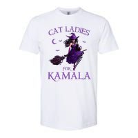 Cat Ladies For Kamala Harris 2024 Witches Harris Halloween Softstyle CVC T-Shirt