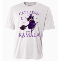 Cat Ladies For Kamala Harris 2024 Witches Harris Halloween Cooling Performance Crew T-Shirt