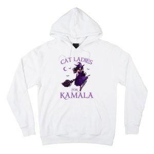 Cat Ladies For Kamala Harris 2024 Witches Harris Halloween Hoodie