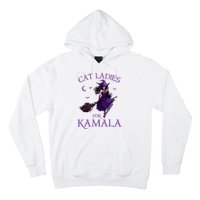 Cat Ladies For Kamala Harris 2024 Witches Harris Halloween Hoodie