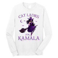 Cat Ladies For Kamala Harris 2024 Witches Harris Halloween Long Sleeve Shirt